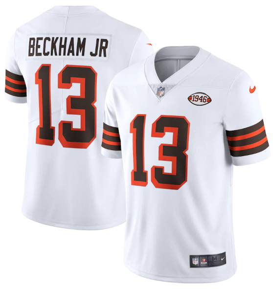 Men's Cleveland Browns #13 Odell Beckham Jr. White 1946 Collection Vapor Stitched Football Jersey